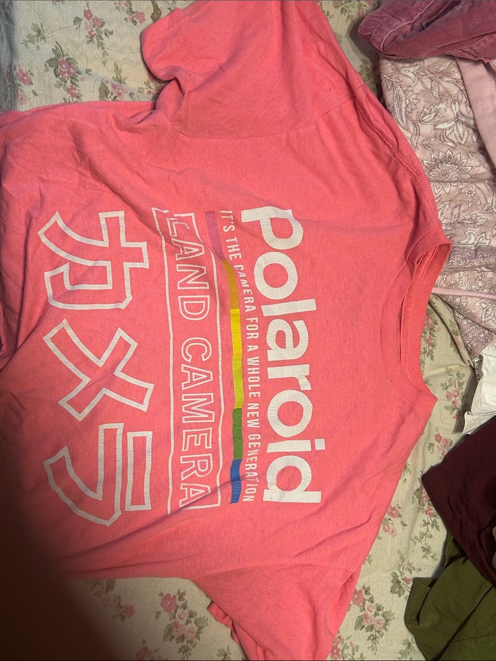 Polaroid Pink Coral Logo Tee